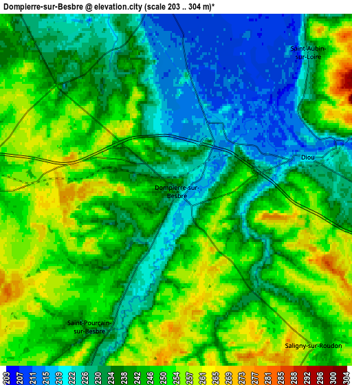 Zoom OUT 2x Dompierre-sur-Besbre, France elevation map