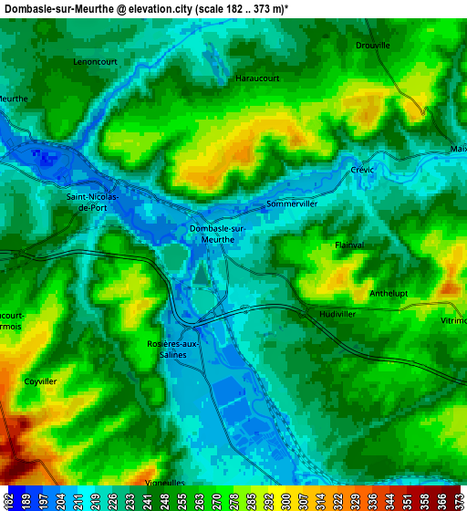 Zoom OUT 2x Dombasle-sur-Meurthe, France elevation map