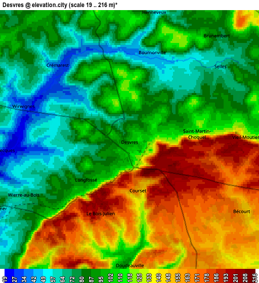 Zoom OUT 2x Desvres, France elevation map