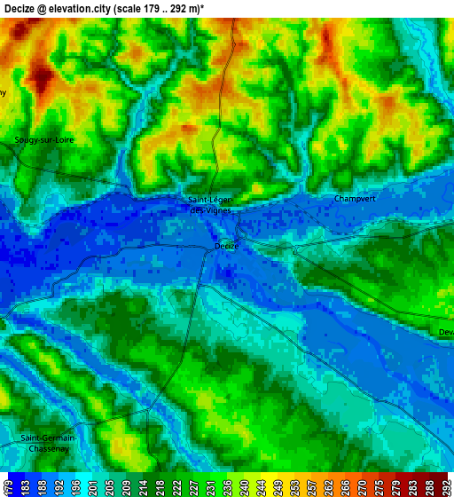 Zoom OUT 2x Decize, France elevation map