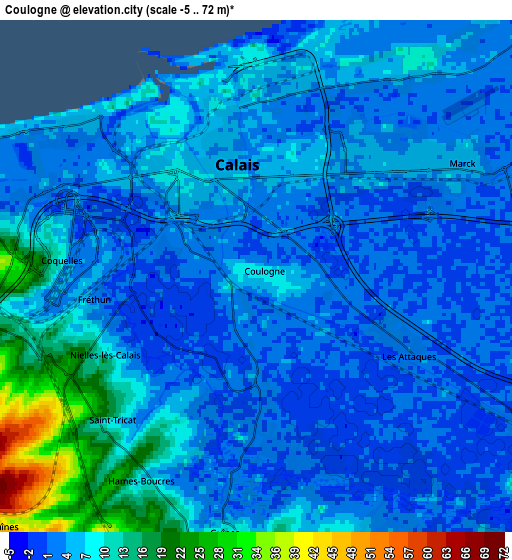 Zoom OUT 2x Coulogne, France elevation map