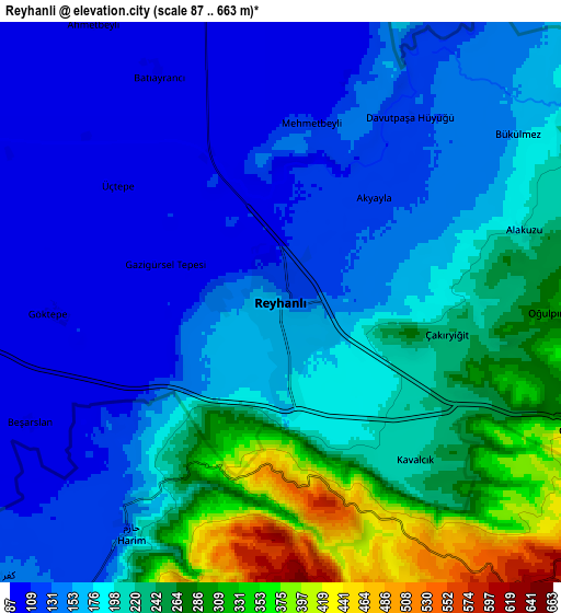 Zoom OUT 2x Reyhanlı, Turkey elevation map