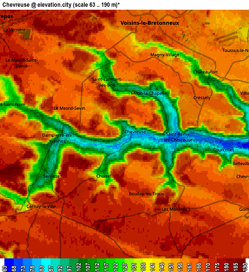 Zoom OUT 2x Chevreuse, France elevation map