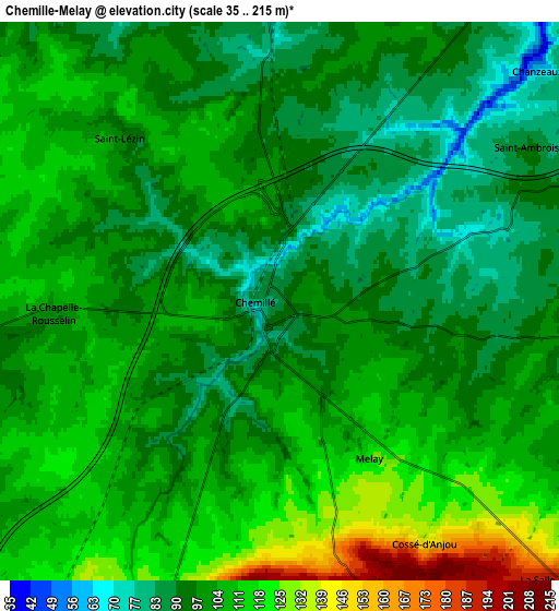 Zoom OUT 2x Chemillé-Melay, France elevation map