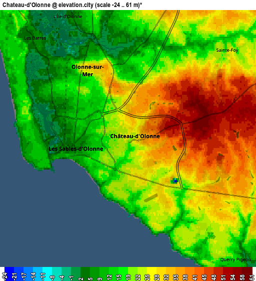 Zoom OUT 2x Château-d’Olonne, France elevation map