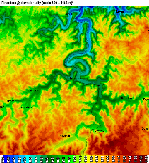 Zoom OUT 2x Pınardere, Turkey elevation map