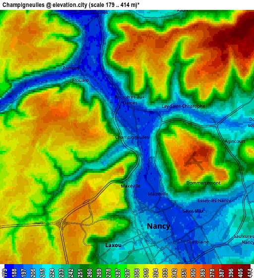 Zoom OUT 2x Champigneulles, France elevation map