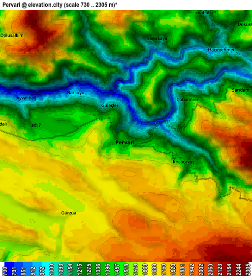 Zoom OUT 2x Pervari, Turkey elevation map