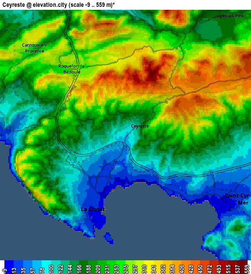 Zoom OUT 2x Ceyreste, France elevation map