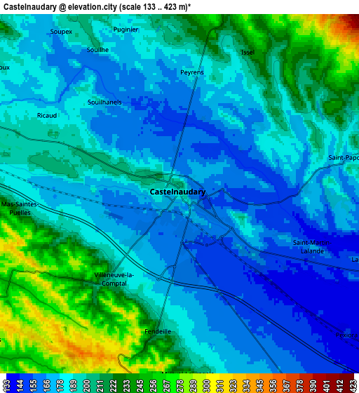 Zoom OUT 2x Castelnaudary, France elevation map