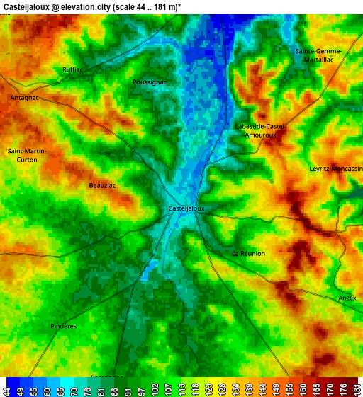 Zoom OUT 2x Casteljaloux, France elevation map