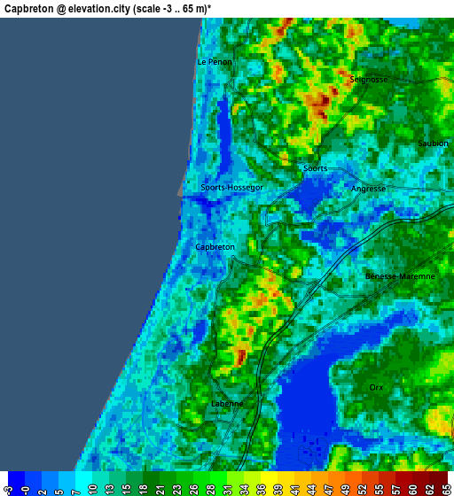 Zoom OUT 2x Capbreton, France elevation map