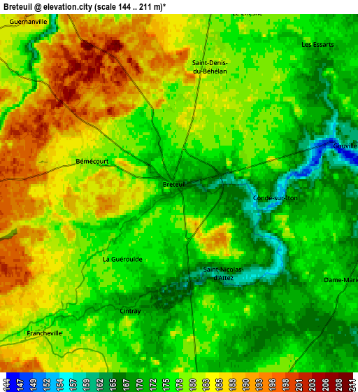 Zoom OUT 2x Breteuil, France elevation map