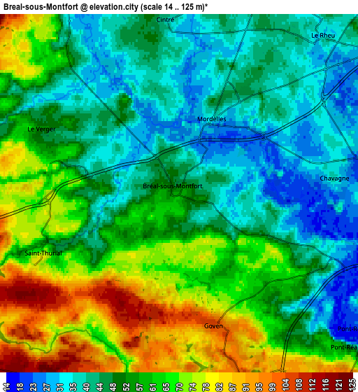 Zoom OUT 2x Bréal-sous-Montfort, France elevation map