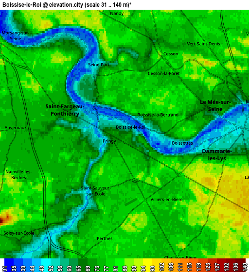 Zoom OUT 2x Boissise-le-Roi, France elevation map