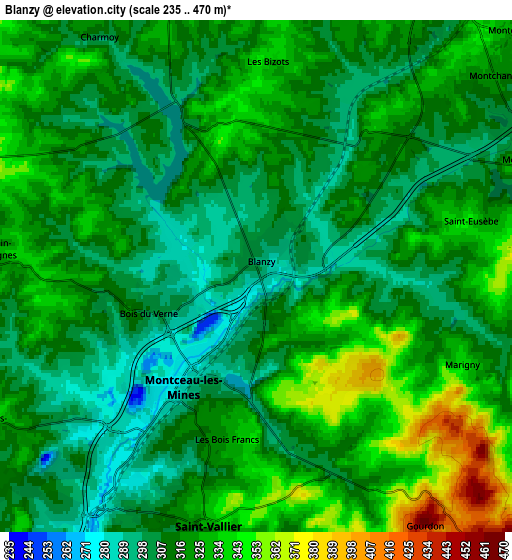 Zoom OUT 2x Blanzy, France elevation map