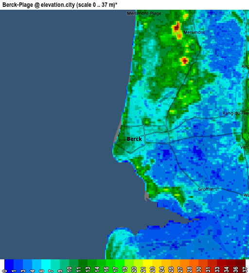 Zoom OUT 2x Berck-Plage, France elevation map