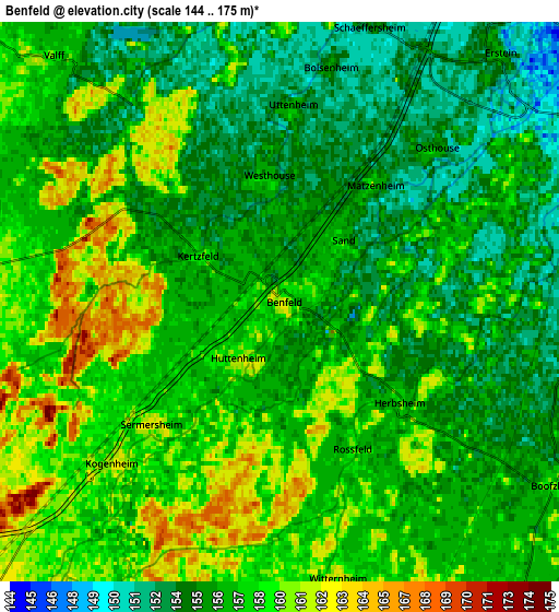 Zoom OUT 2x Benfeld, France elevation map