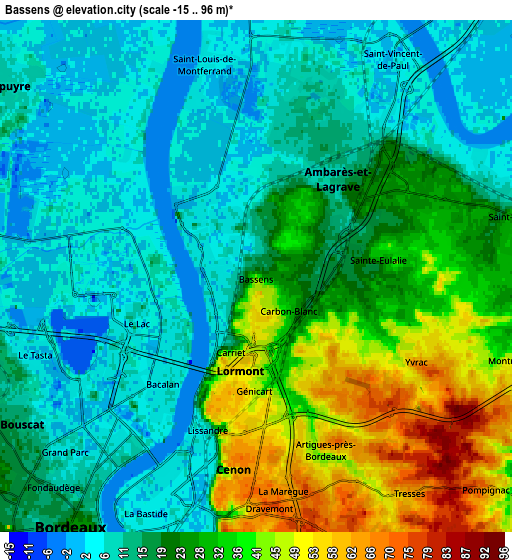 Zoom OUT 2x Bassens, France elevation map