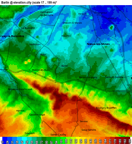 Zoom OUT 2x Barlin, France elevation map