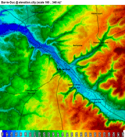 Zoom OUT 2x Bar-le-Duc, France elevation map