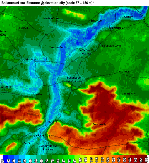 Zoom OUT 2x Ballancourt-sur-Essonne, France elevation map