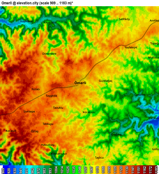 Zoom OUT 2x Ömerli, Turkey elevation map