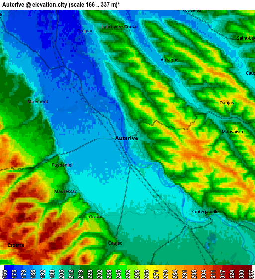 Zoom OUT 2x Auterive, France elevation map