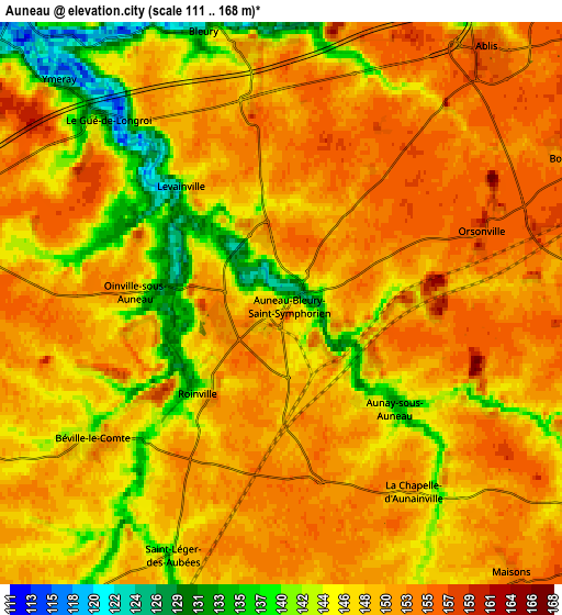 Zoom OUT 2x Auneau, France elevation map