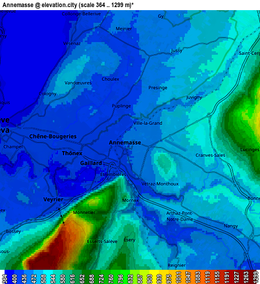 Zoom OUT 2x Annemasse, France elevation map