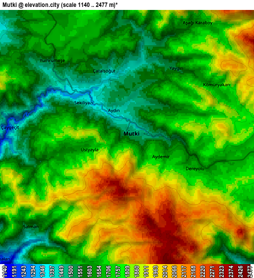 Zoom OUT 2x Mutki, Turkey elevation map