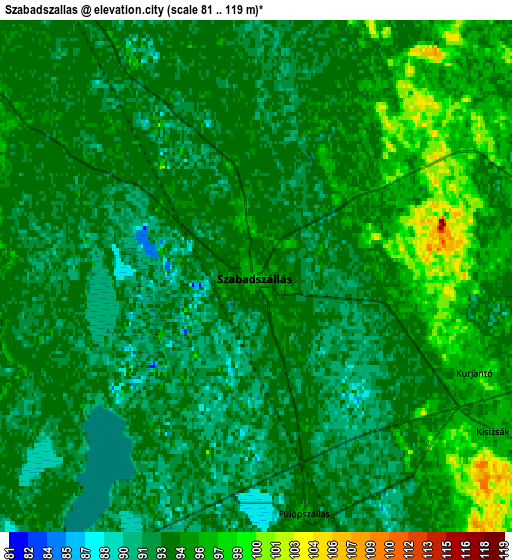 Zoom OUT 2x Szabadszállás, Hungary elevation map