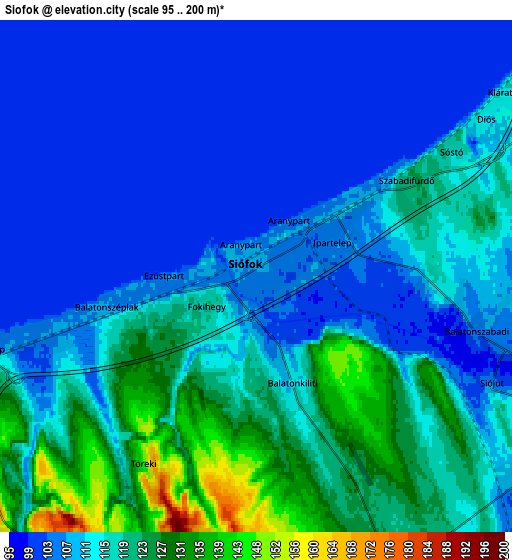 Zoom OUT 2x Siófok, Hungary elevation map