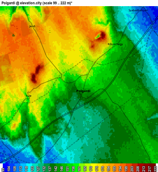 Zoom OUT 2x Polgárdi, Hungary elevation map