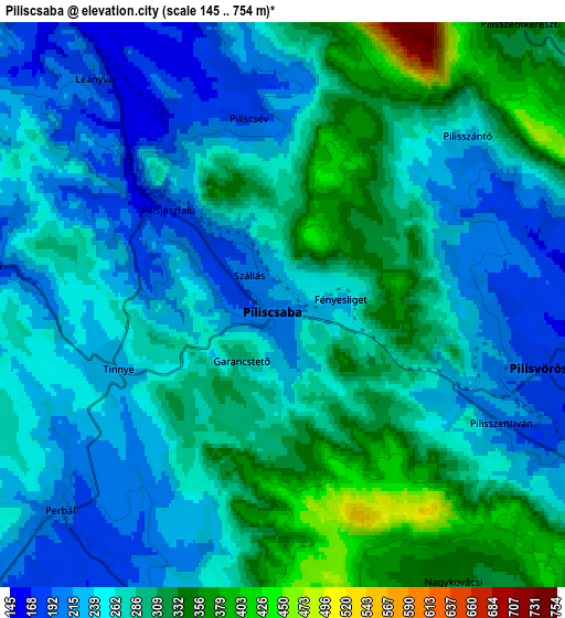Zoom OUT 2x Piliscsaba, Hungary elevation map
