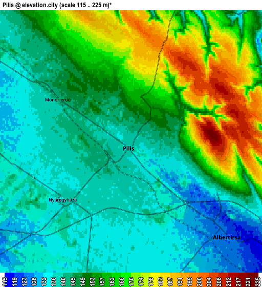 Zoom OUT 2x Pilis, Hungary elevation map