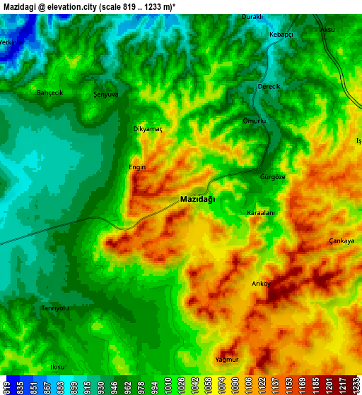 Zoom OUT 2x Mazıdağı, Turkey elevation map