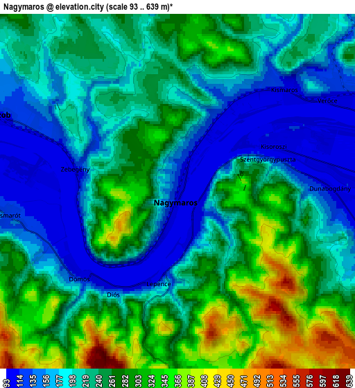 Zoom OUT 2x Nagymaros, Hungary elevation map