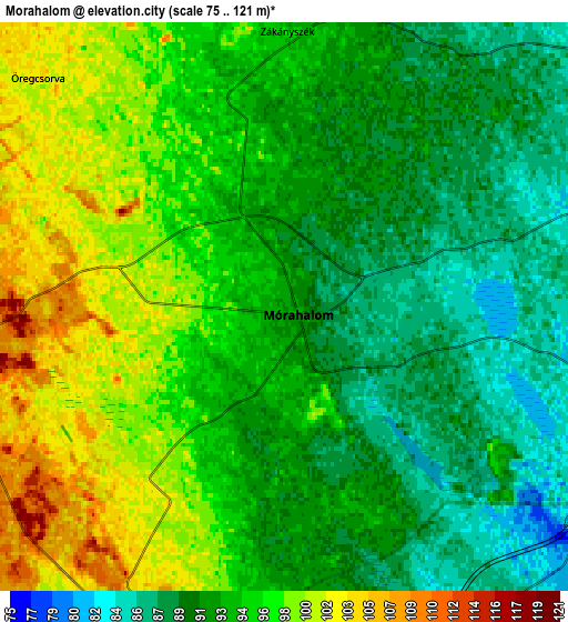 Zoom OUT 2x Mórahalom, Hungary elevation map