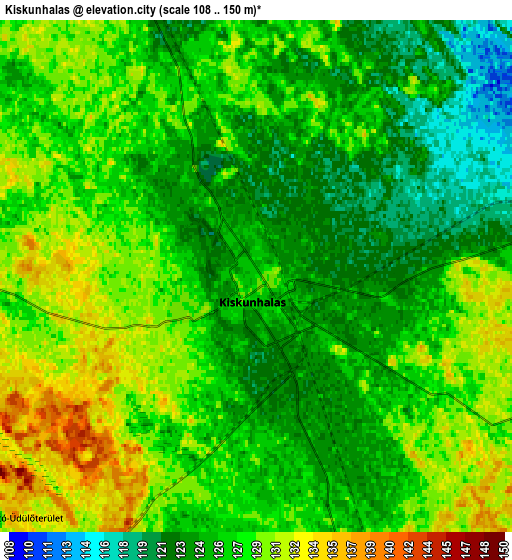 Zoom OUT 2x Kiskunhalas, Hungary elevation map