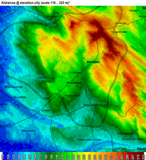 Zoom OUT 2x Kistarcsa, Hungary elevation map