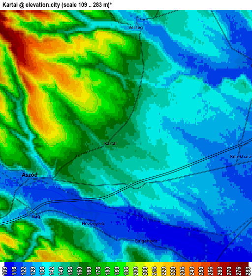 Zoom OUT 2x Kartal, Hungary elevation map