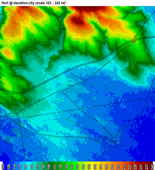 Zoom OUT 2x Hort, Hungary elevation map