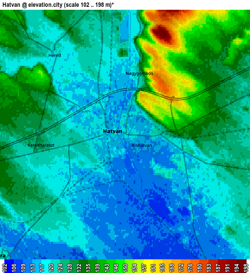 Zoom OUT 2x Hatvan, Hungary elevation map