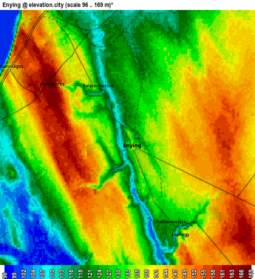 Zoom OUT 2x Enying, Hungary elevation map