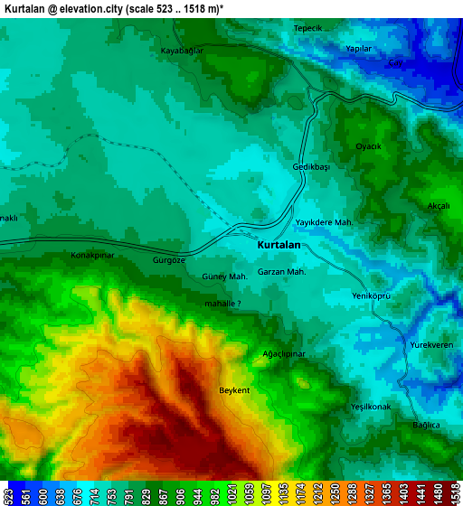 Zoom OUT 2x Kurtalan, Turkey elevation map