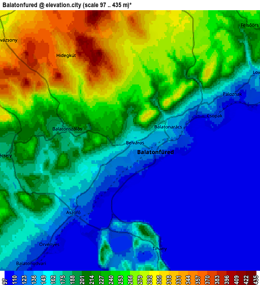 Zoom OUT 2x Balatonfüred, Hungary elevation map