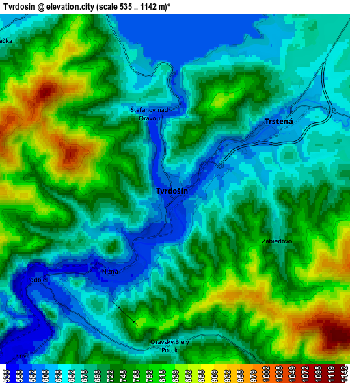 Zoom OUT 2x Tvrdošín, Slovakia elevation map