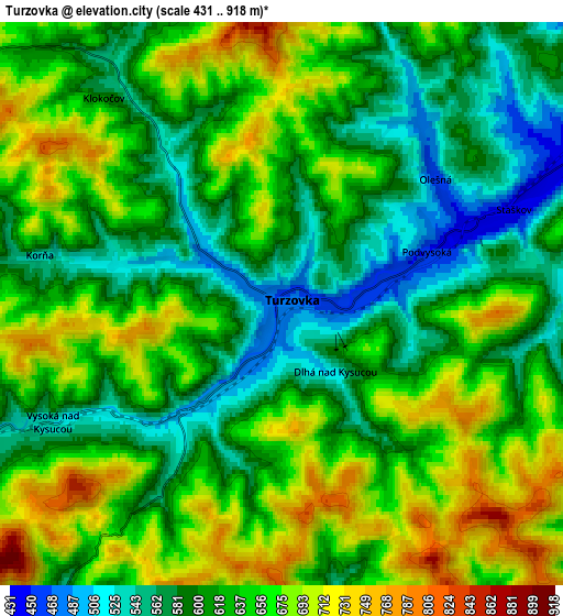 Zoom OUT 2x Turzovka, Slovakia elevation map