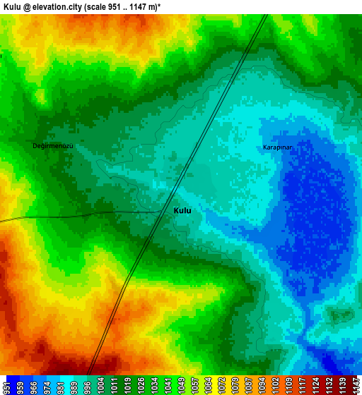 Zoom OUT 2x Kulu, Turkey elevation map